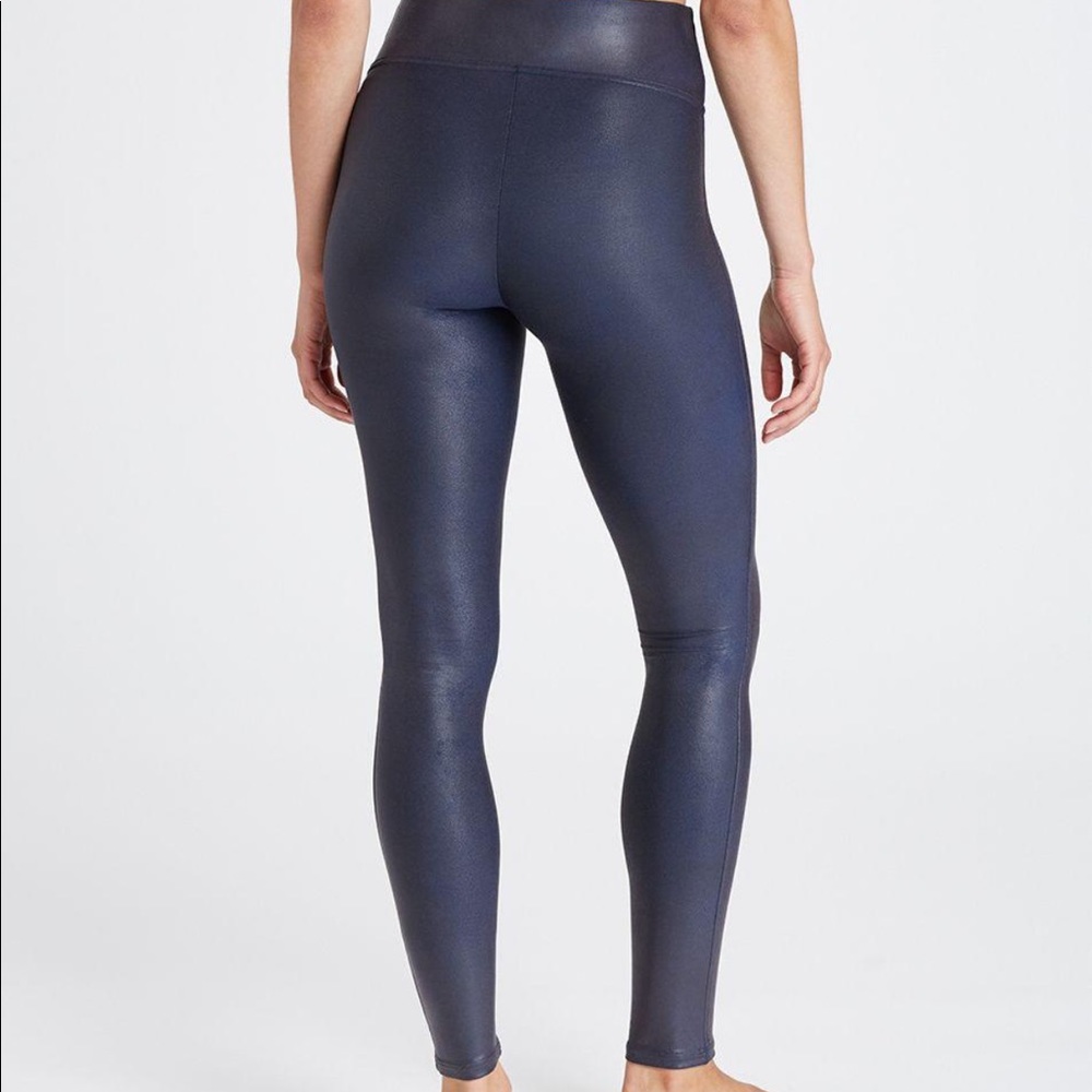 COPY - Spanx faux leather leggings plain pattern in midnight (navy)
